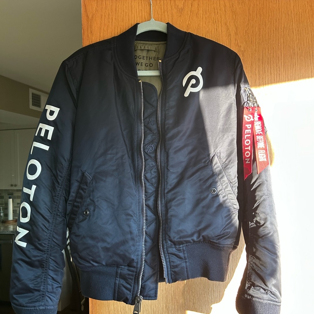 Peloton Reversible Navy Bomber Jacket